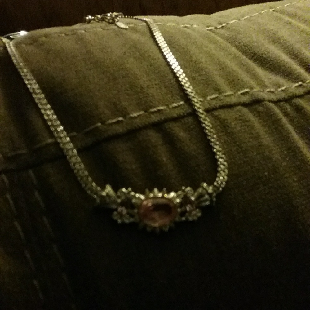 Sterling silver pink ice vintage necklace